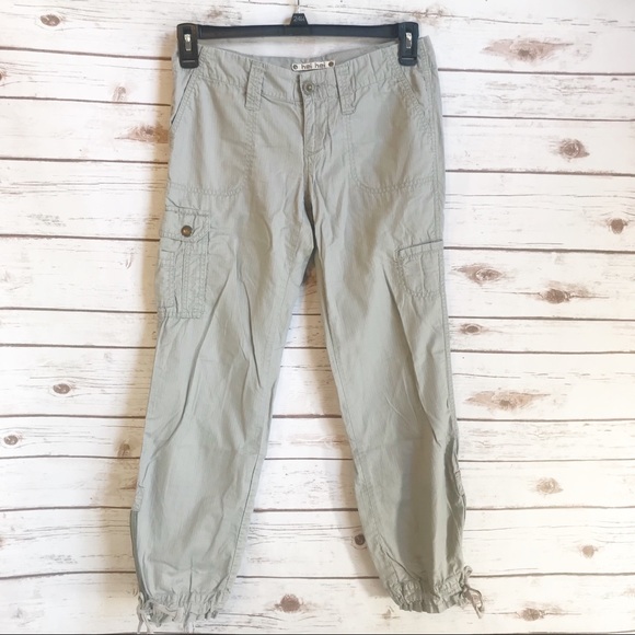 Anthropologie Hei Hei Gray Cropped Cargo Pants 2 - Picture 2 of 8